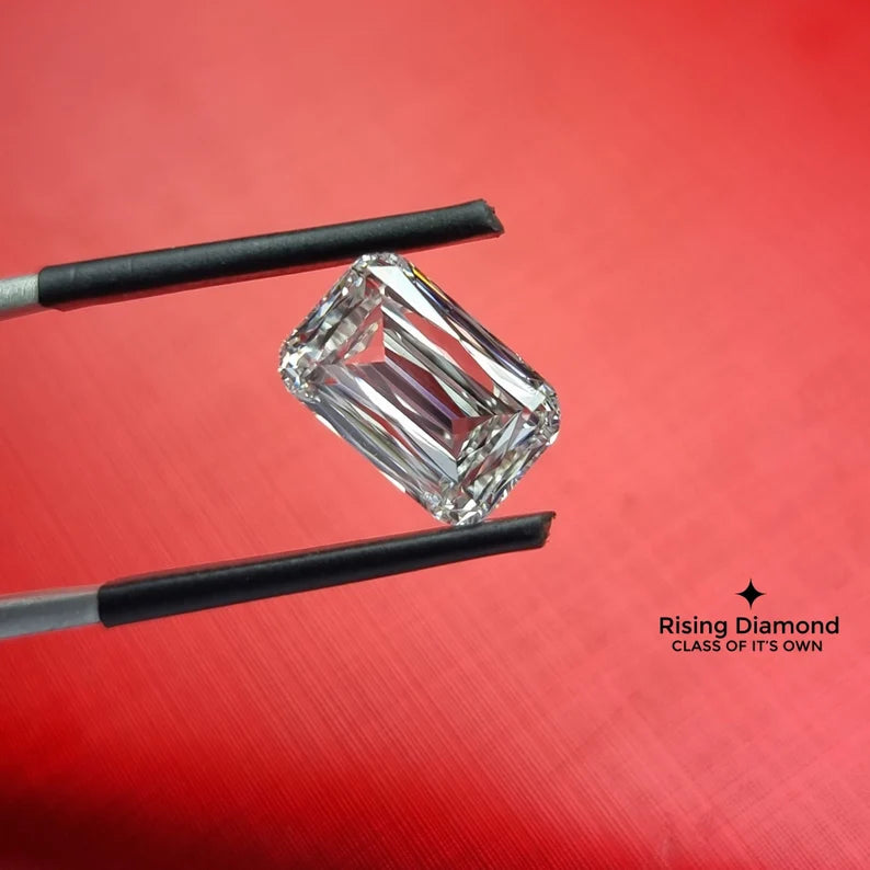 4.0 CT Emerald Cut F/VS Lab Created Conflict Free Diamond For Jewelry Craft