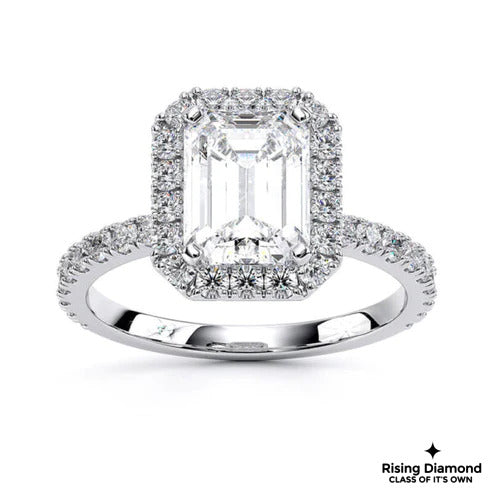 1.58 CT Emerald Cut F-VS2 Lab Grown Diamond Engagement Ring