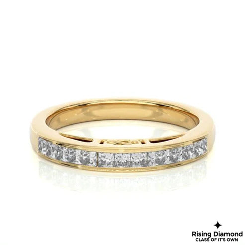 0.25 CTW Princess Cut Colorless Moissanite Wedding Band