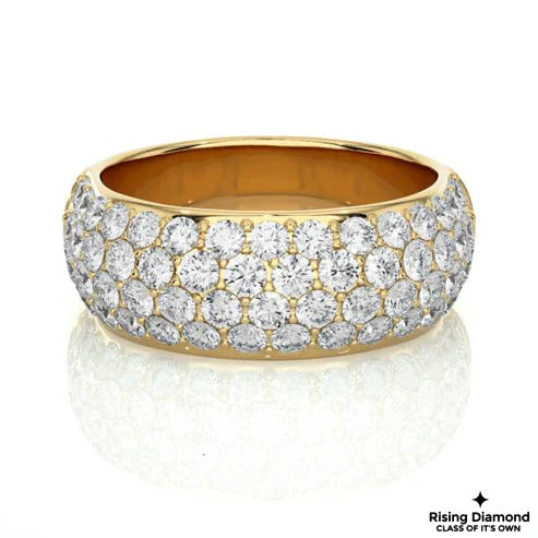 1.25 TCW Round Cut Colorless Moissanite Gold Wedding Band