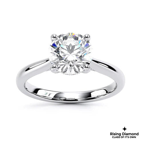 1.00 Ct Round Cut D-VS2 Lab Grown Diamond Cathedral Engagement Ring