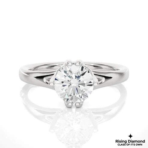 1.00 Ct Round Cut D-VS Lab Grown Diamond Gold Solitaire Engagement Ring