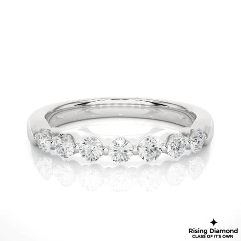 0.25 Ct Round Cut Colorless Moissanite Gold Wedding Band