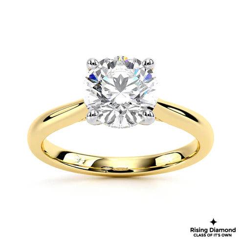 1.08 CT D/VS2 Round Cut Lab Grown Diamond Solitaire Ring