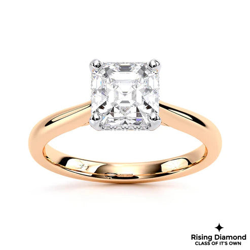 1.02 Ct Asscher Cut F-VS1 Lab Grown Diamond Engagement Ring
