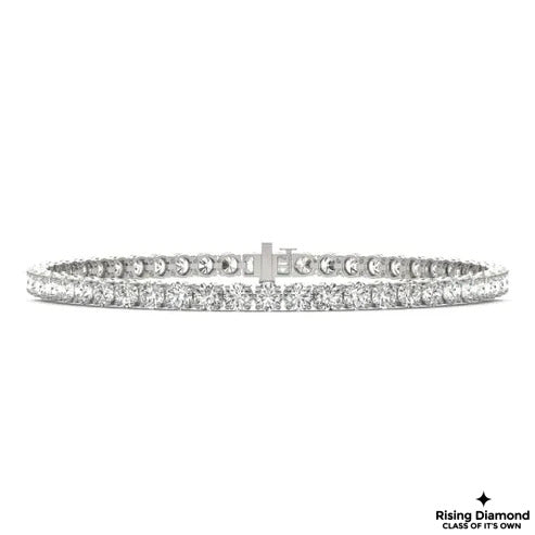 2.87 CTW Round Cut Colorless Moissanite Tennis Bracelet With Prongs