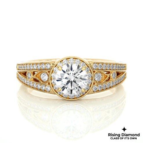 1.0 Ct Round Cut E-VS Lab Grown Diamond Engagement Ring