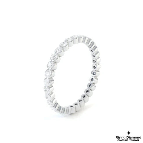 0.55 TCW Round Cut FG-VS Lab Grown Diamond Gold Bezel Wedding Band