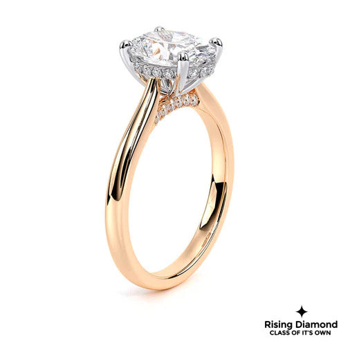 1.89 Ct Oval Cut E-VS2 Lab Grown Diamond Gold Engagement Ring