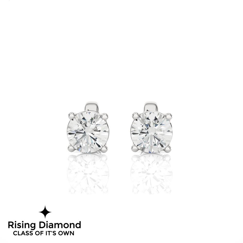 1.01 Ct For Each Round Cut Lab Grown Diamond Stud Earring