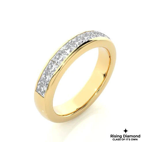 0.30 Princess Colorless Moissanite Wedding Band