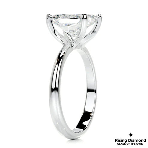 3.42 Ct Radiant Cut Colorless Moissanite Engagement Ring