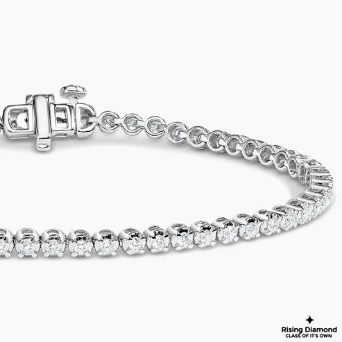 3.67 CTW Round Colorless Moissanite Minimalist Tennis Bracelet