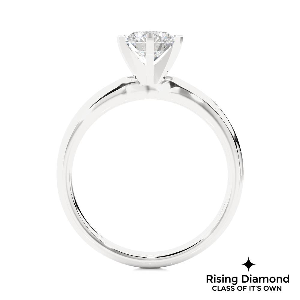 1.18 Ct Round Cut Colorless Moissanite Solitaire Engagement Ring
