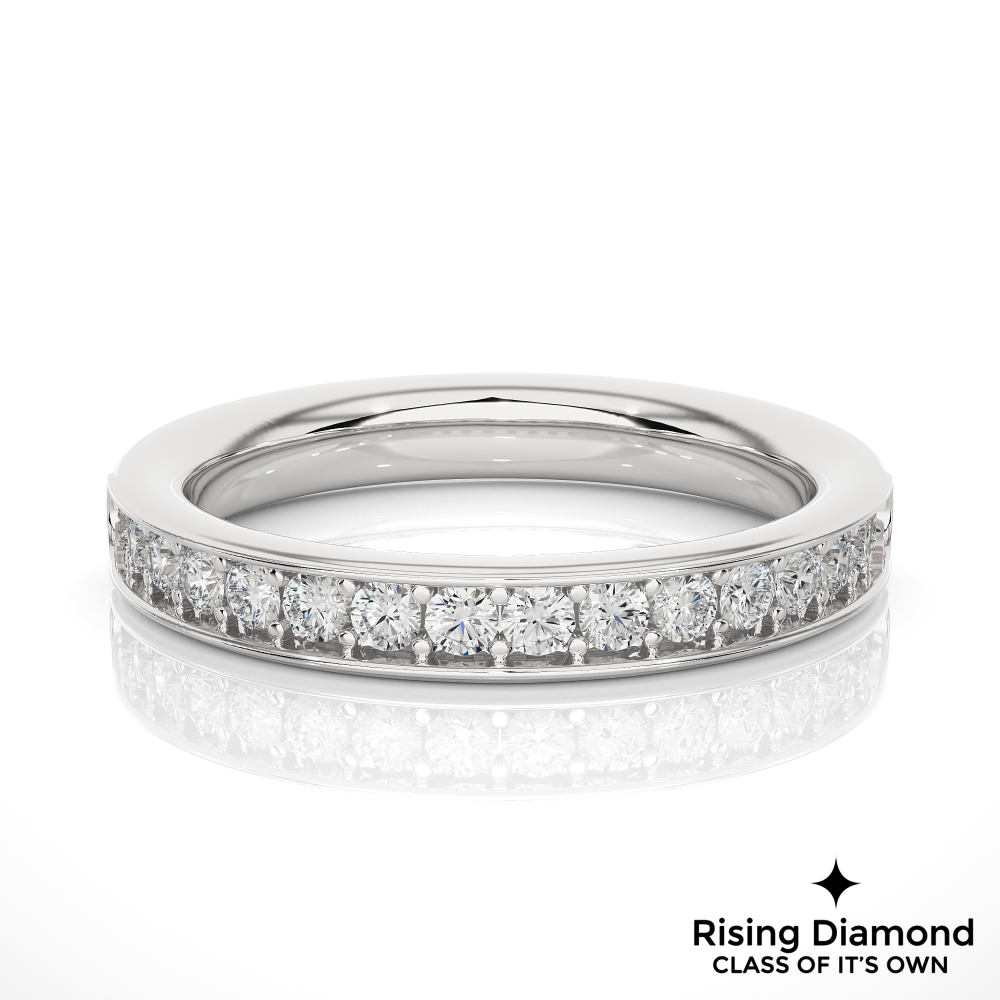 0.41 CTW Round Cut Lab Grown Diamond Half Eternity Wedding Band