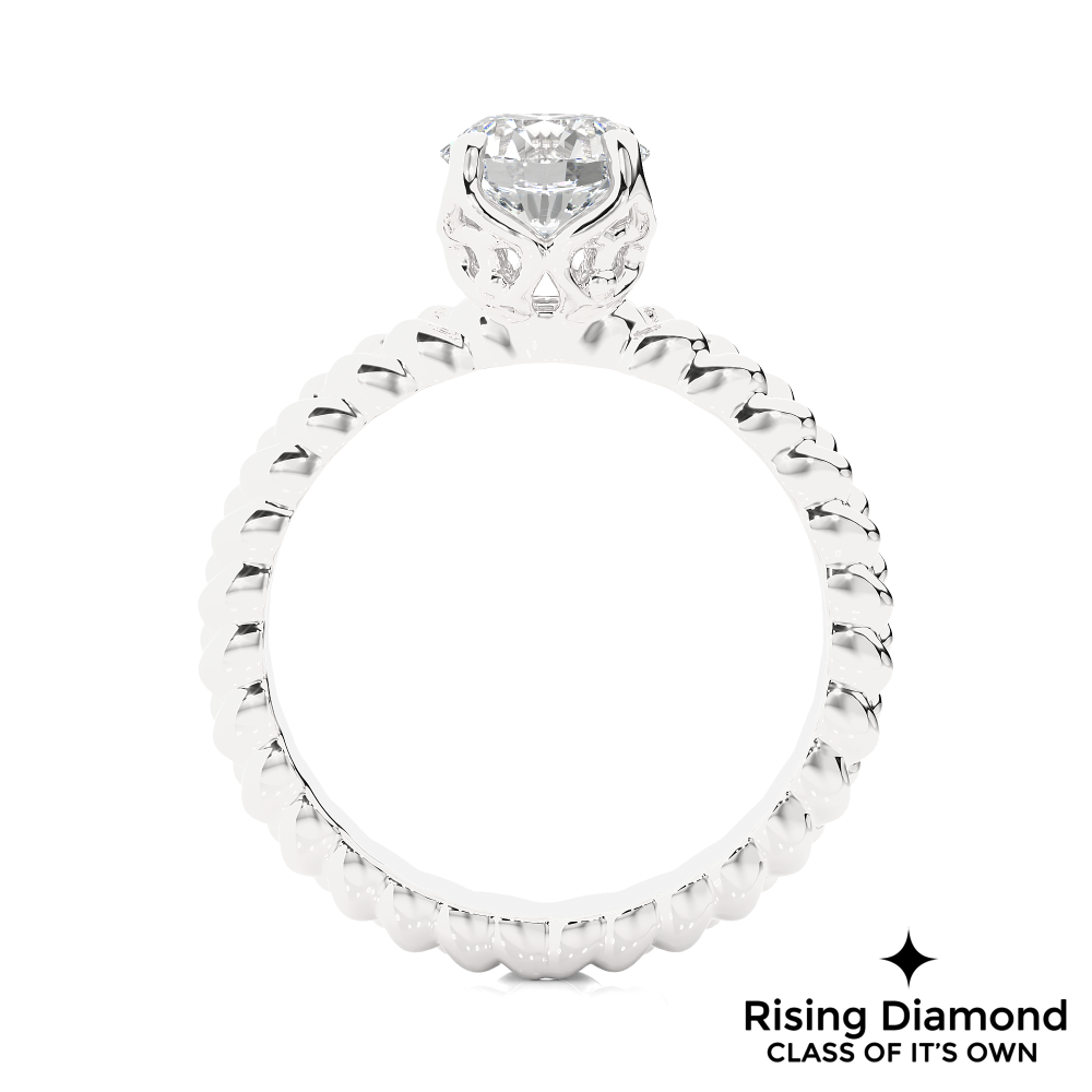 1.04 Ct Round Cut Colorless Moissanite Solitaire Engagement Ring