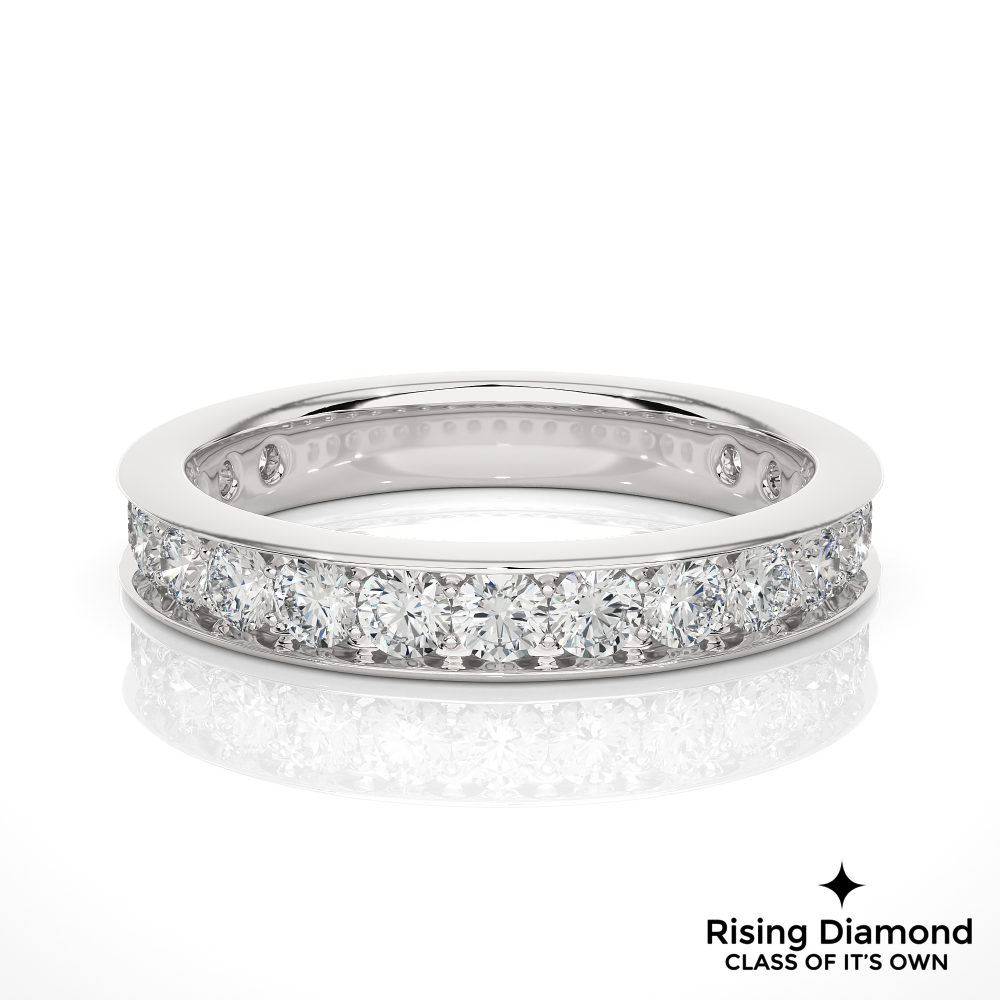 0.75 CTW Round Cut Lab Grown Diamond Eternity Wedding Band in Chanel Setting