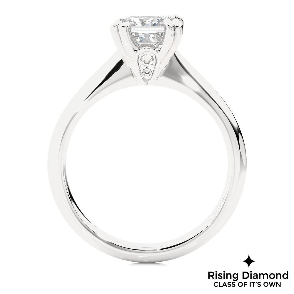 1.47 Ct Princess Cut Colorless Moissanite Engagement Ring