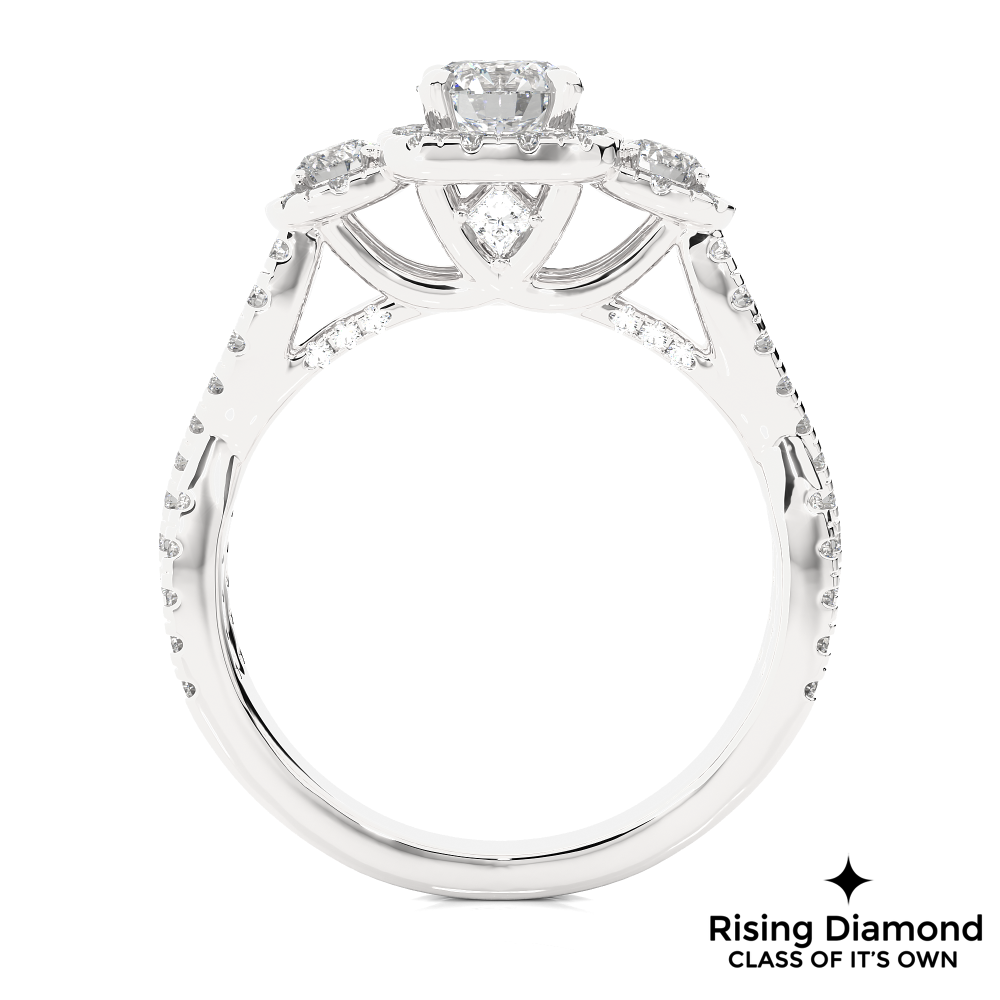 1.05 Ct Round Cut E-VS1 Lab Grown Diamond Engagement Ring
