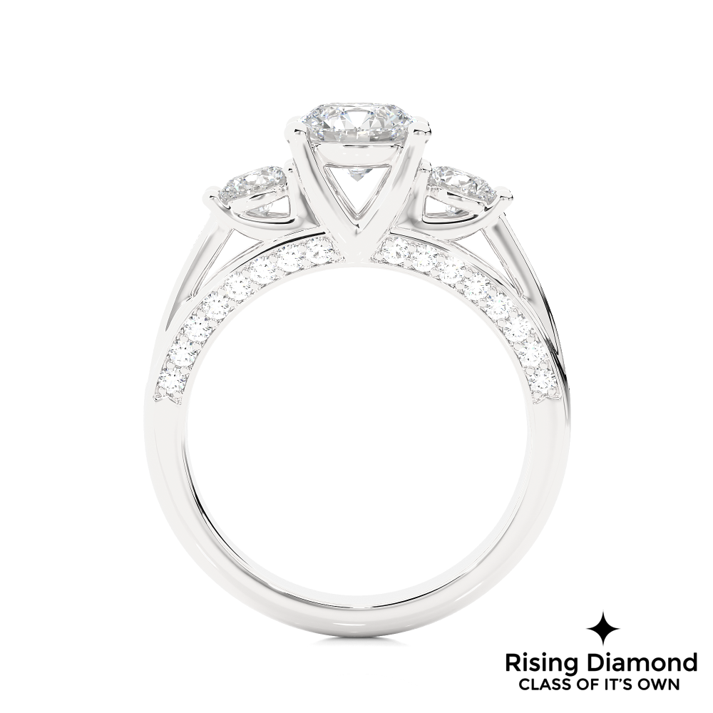 1.58 Ct Round Cut F-VS1 Lab Grown Diamond Gold Engagement Ring