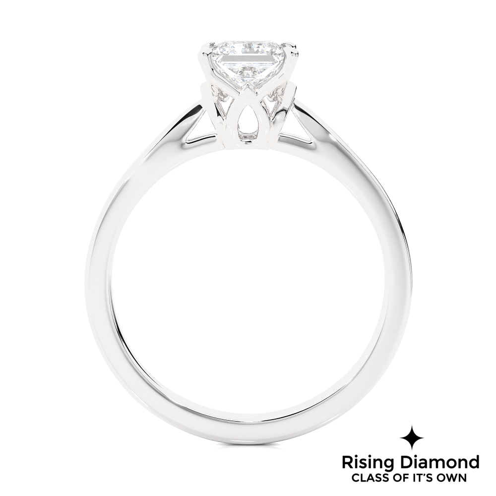 1.01 Ct Princess Cut Colorless Moissanite Solitaire Engagement Ring