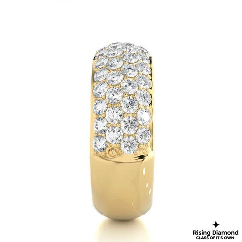 1.25 TCW Round Cut Colorless Moissanite Gold Wedding Band