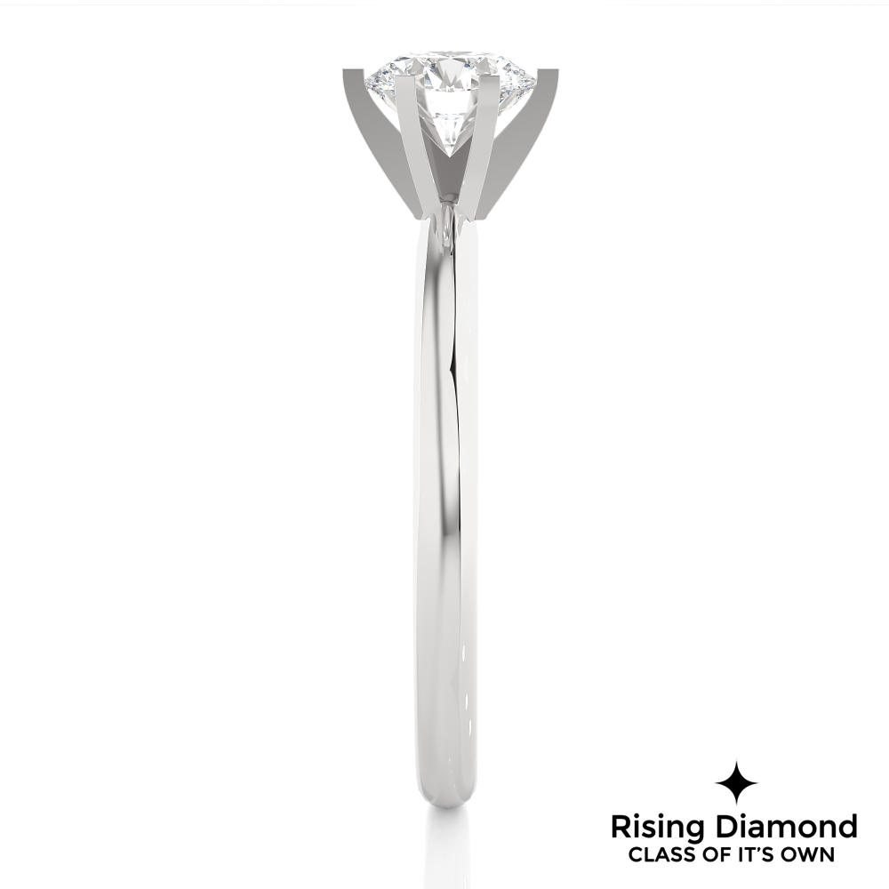 1.18 Ct Round Cut Colorless Moissanite Solitaire Engagement Ring