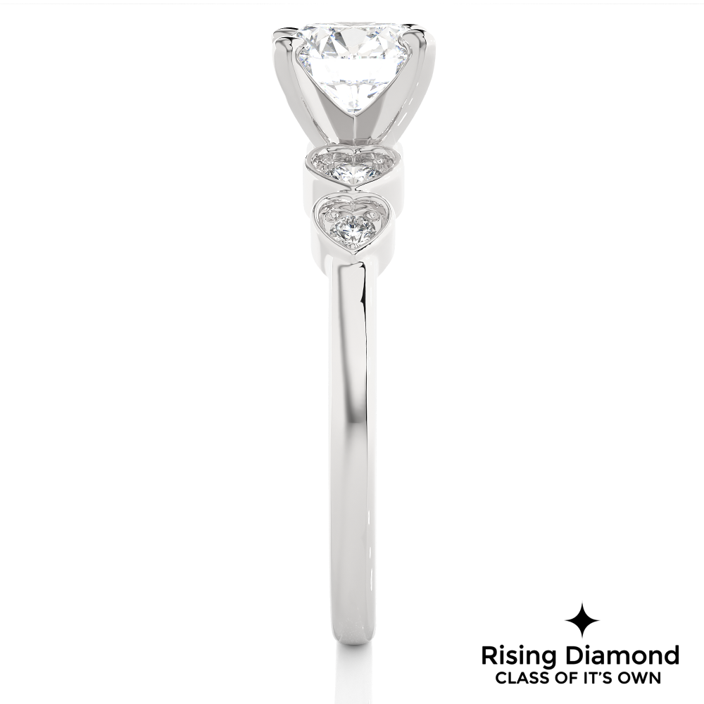 1.55 Ct Round Cut Colorless Moissanite Engagement Ring