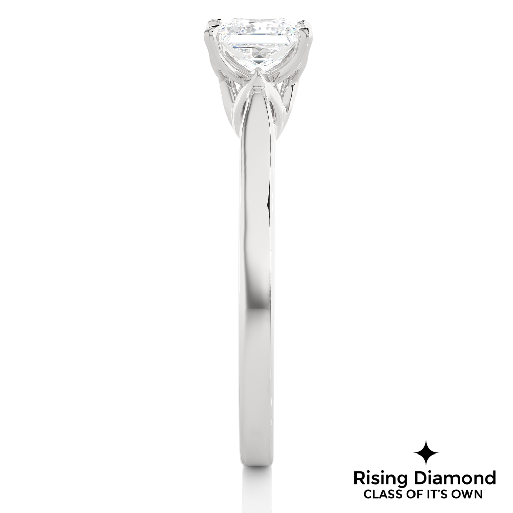 1.01 Ct Princess Cut Colorless Moissanite Solitaire Engagement Ring