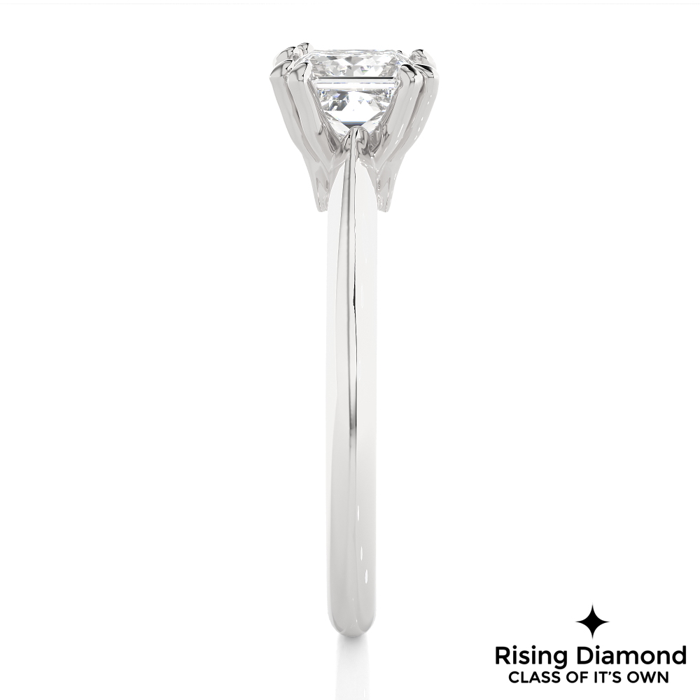 1.47 Ct Princess Cut Colorless Moissanite Engagement Ring