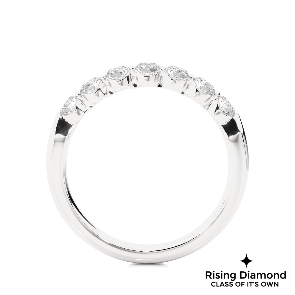 0.52 CTW Round Cut Lab Grown Diamond Eternity Wedding Band in Bubble Prong Setting