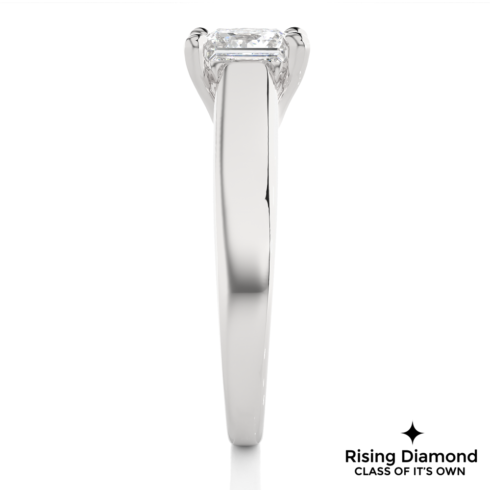 1.45 Ct Princess Cut Colorless Moissanite Solitaire Engagement Ring