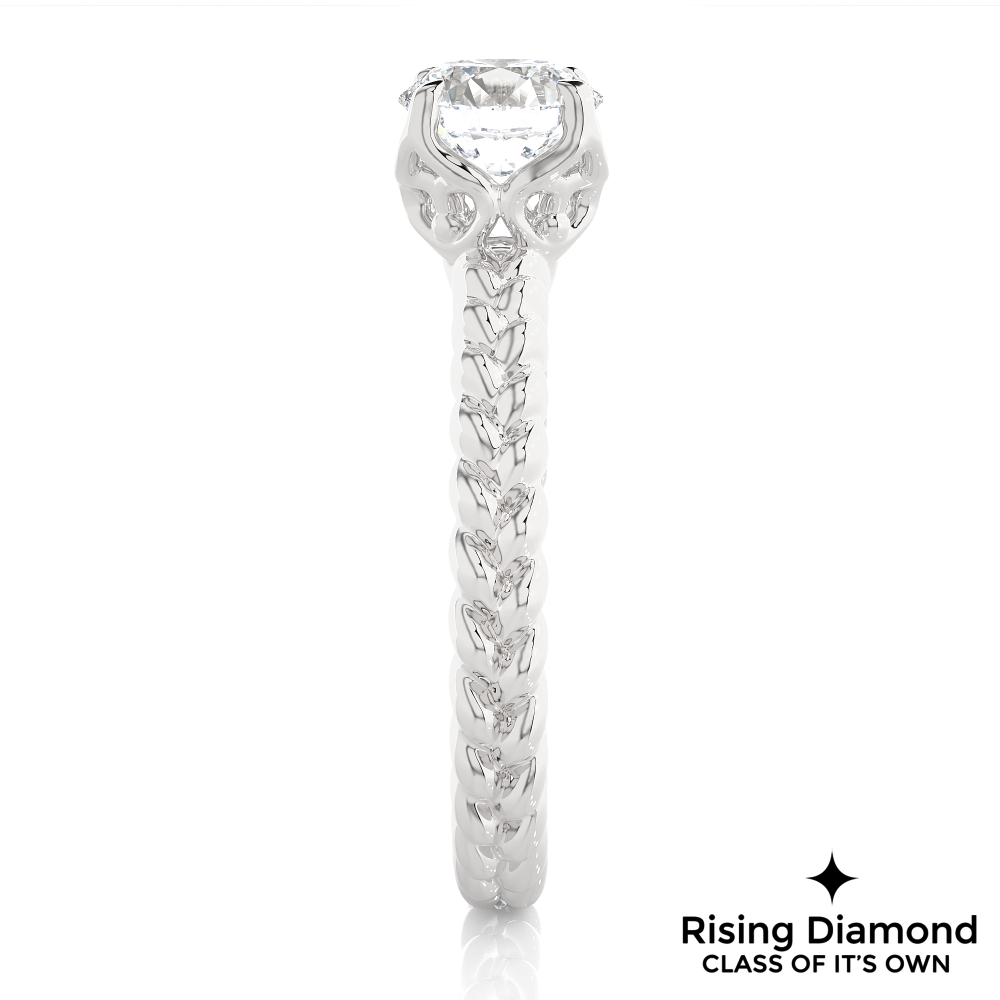 1.04 Ct Round Cut Colorless Moissanite Solitaire Engagement Ring