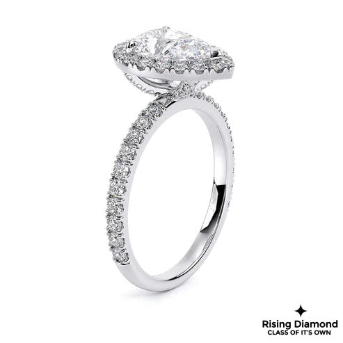 1.25 CT Pear F/VS1 Lab Grown Diamond Halo Ring