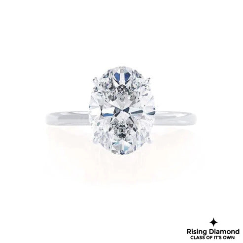 2.08 Ct Oval Cut F-VS2 Lab Grown Diamond Solitaire Engagement Ring