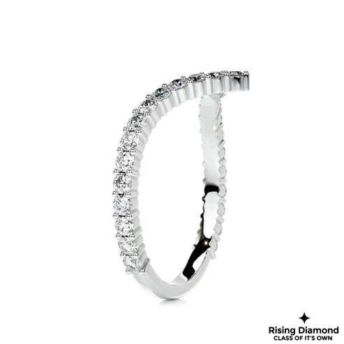 0.40 CTW Round Cut V Shape Colorless Moissanite Wedding Band