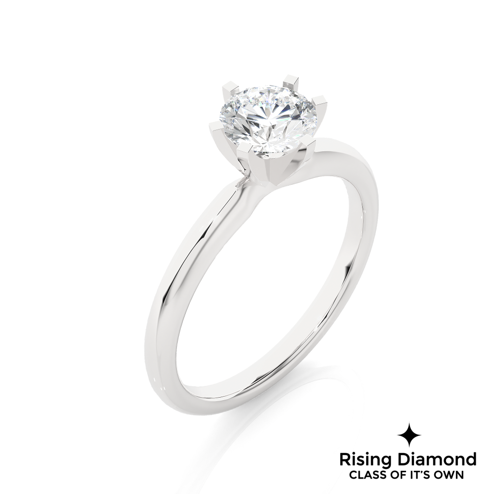 1.18 Ct Round Cut Colorless Moissanite Solitaire Engagement Ring
