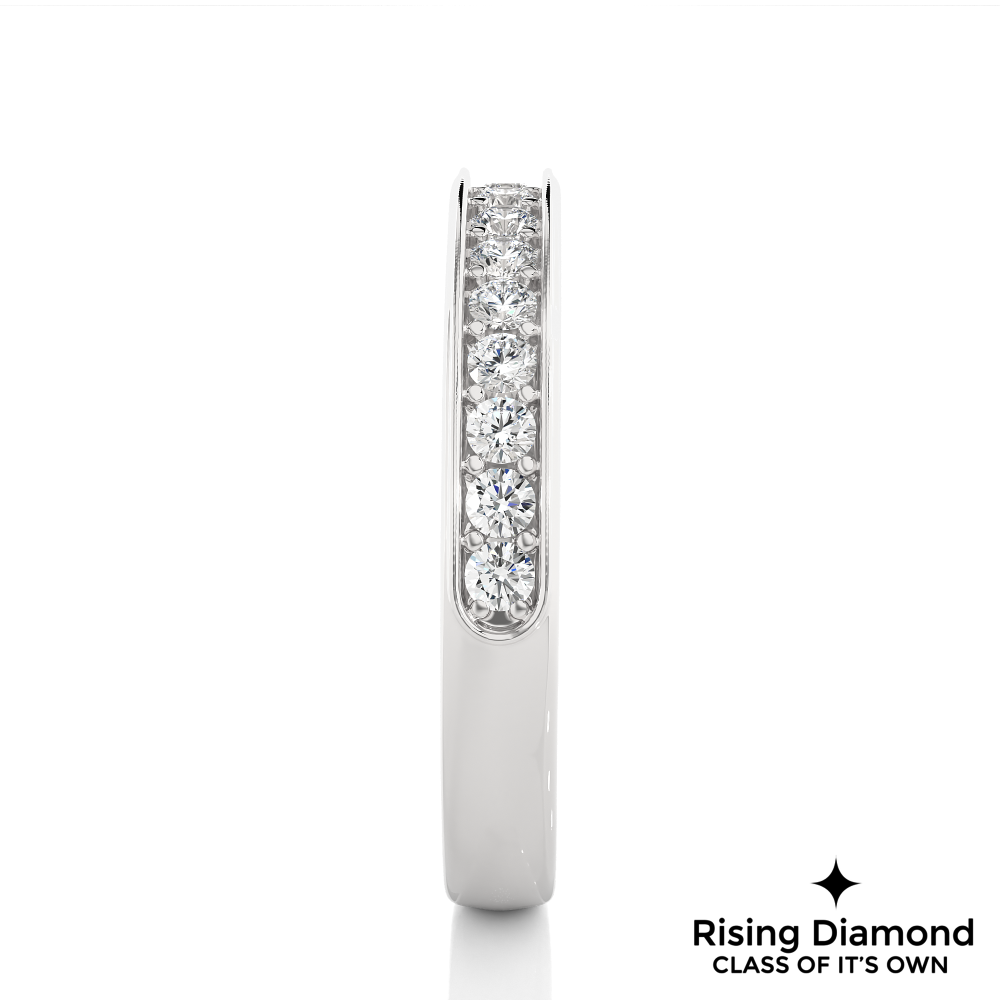 0.41 CTW Round Cut Lab Grown Diamond Half Eternity Wedding Band