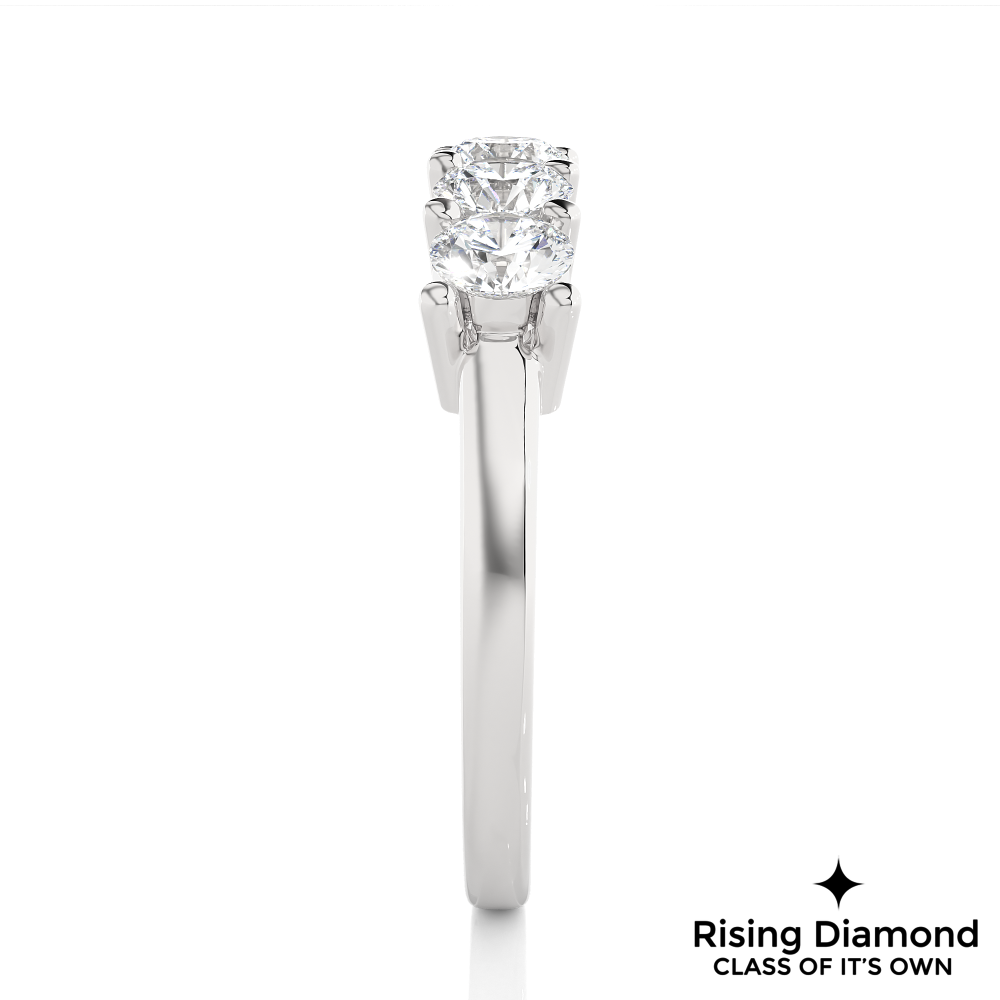 0.52 CTW Round Cut Lab Grown Diamond Five Stone Ring