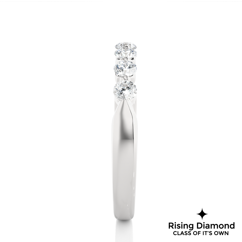 0.52 CTW Round Cut Lab Grown Diamond Eternity Wedding Band in Bubble Prong Setting