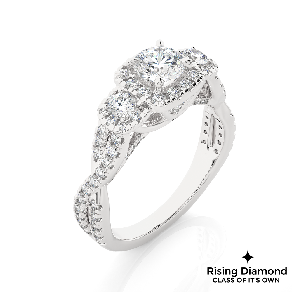 1.05 Ct Round Cut E-VS1 Lab Grown Diamond Engagement Ring