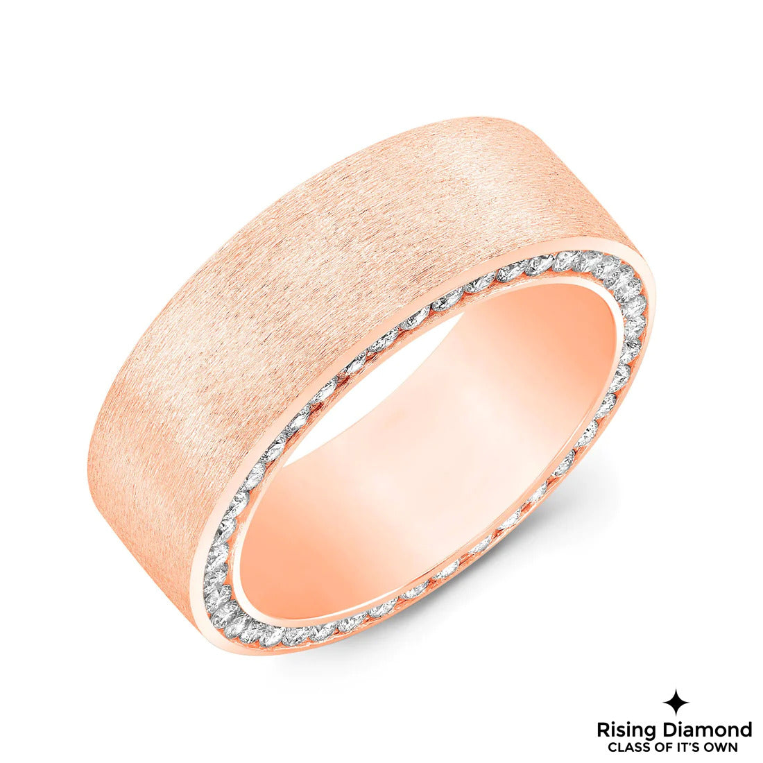 1.20 TCW Round Cut Colorless Moissanite Gold Wedding Band
