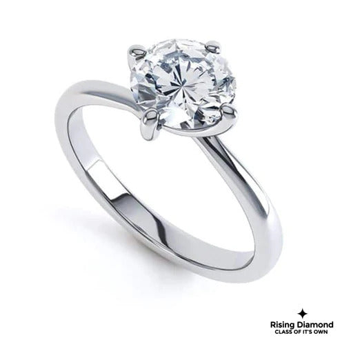 1.05 CT D/VS2 Round Cut Lab Grown Diamond Solitaire Ring