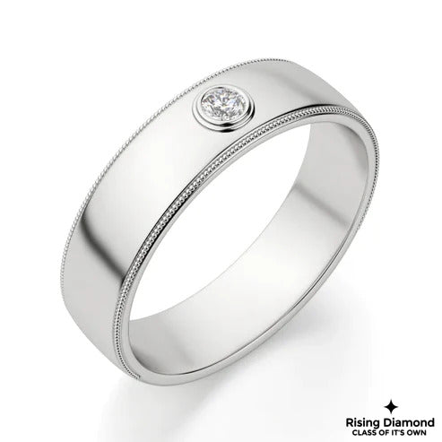 0.15 CT Round Cut Colorless Moissanite Men's Wedding Band