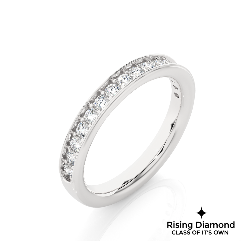 0.41 CTW Round Cut Lab Grown Diamond Half Eternity Wedding Band