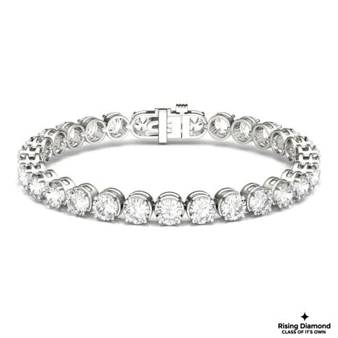 12.00 CTW Round Cut Colorless Moissanite Tennis Bracelet