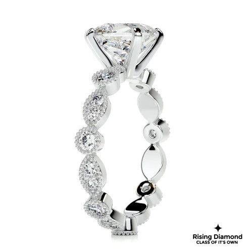 2.8 Ct Princess Cut Colorless Moissanite Engagement Ring