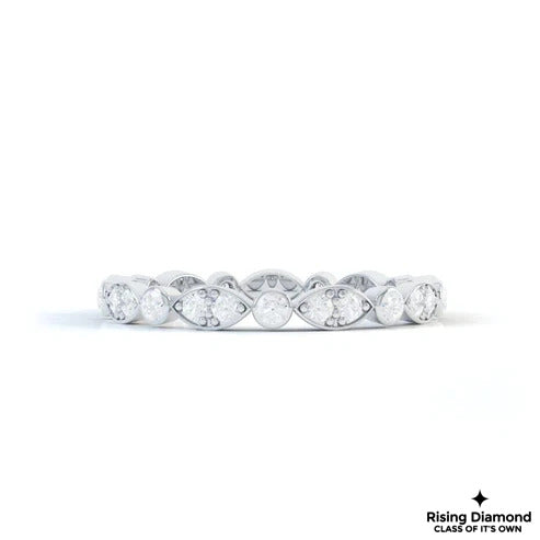 0.24 CTW Round Cut Colorless Moissanite Wedding Band