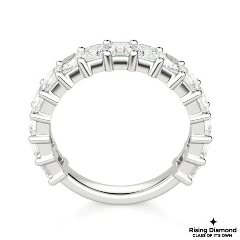 1.07 CTW Asscher Cut Colorless Moissanite Wedding Band