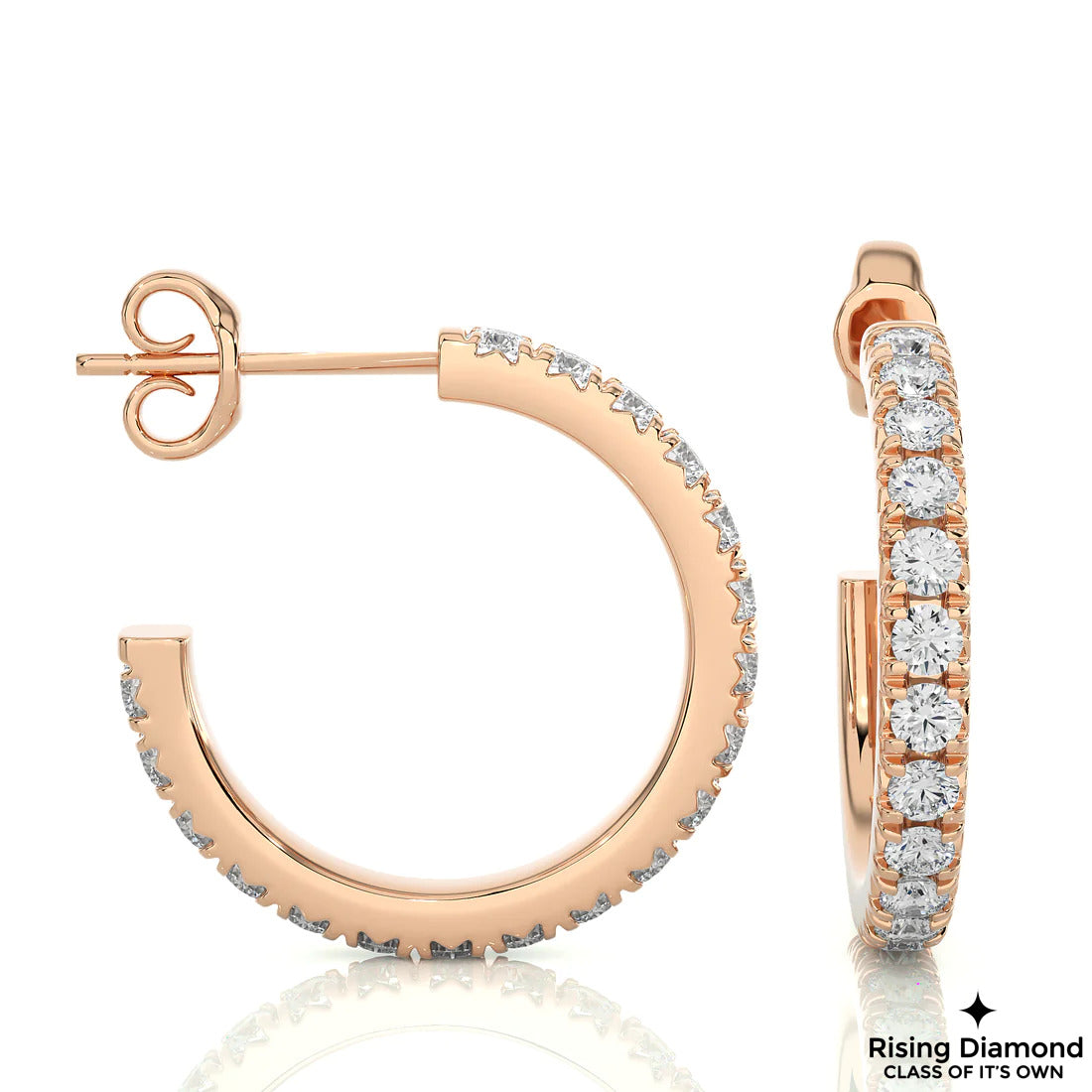 1.4 TCW Round Cut Lab Grown Diamond Gold Earring